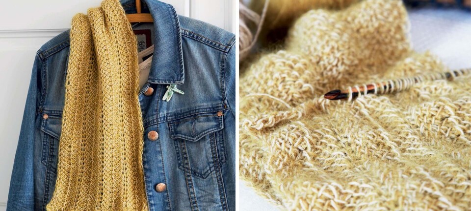 Tørklæde i tunesisk zigzagmønster