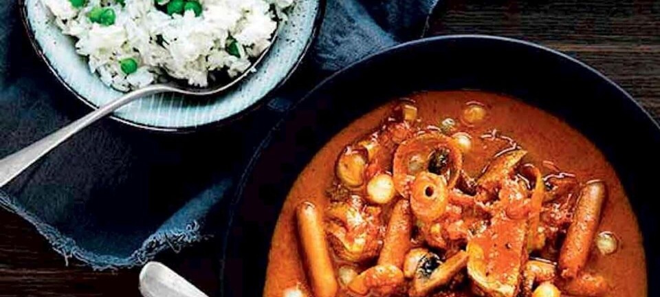 Klassisk mørbradgryde med cocktailpølser