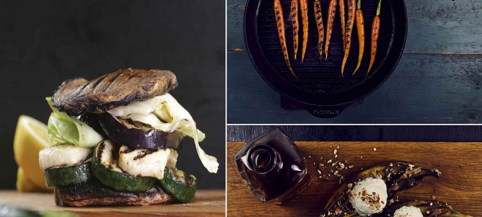 Skøn vegetarisk grillmenu med burger, fritter & dessert
