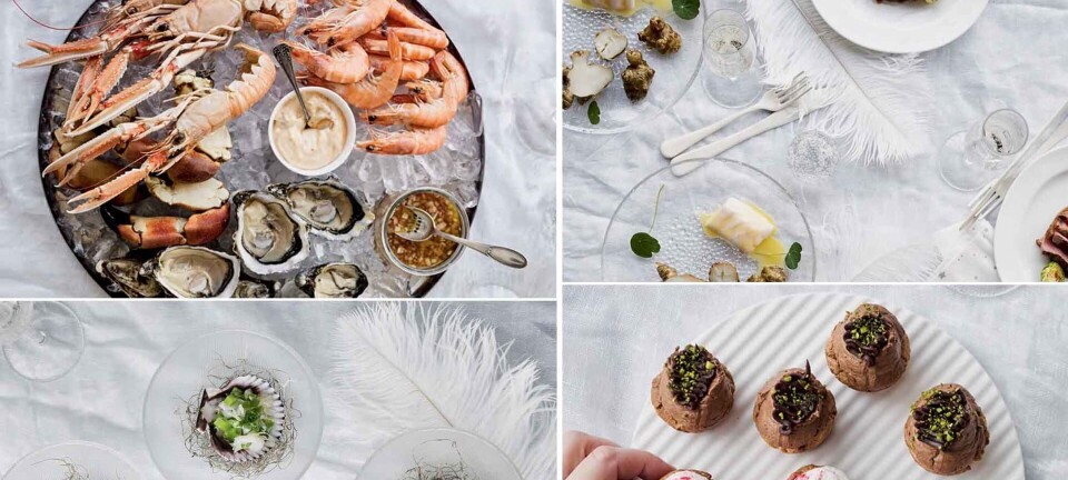 Nytårsmenu med skaldyr