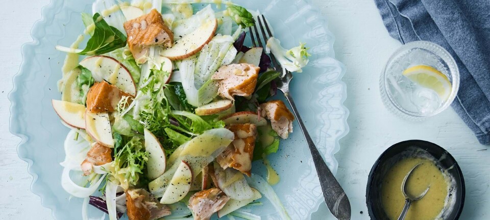 Salat med laks og fennikel