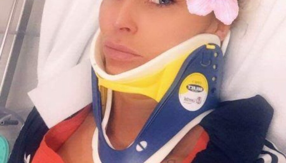 Her ses Kia efter ulykken (Foto: Privat)