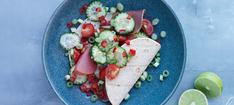 Majstortillas med salsa og lomo secco