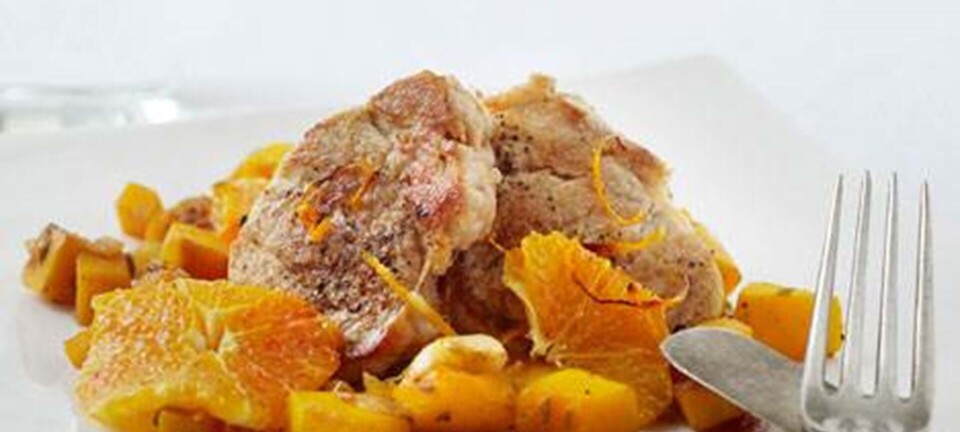 Mørbradbøffer med hokaido og appelsin