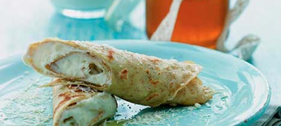 Pandekager med honning-vanilje-creme