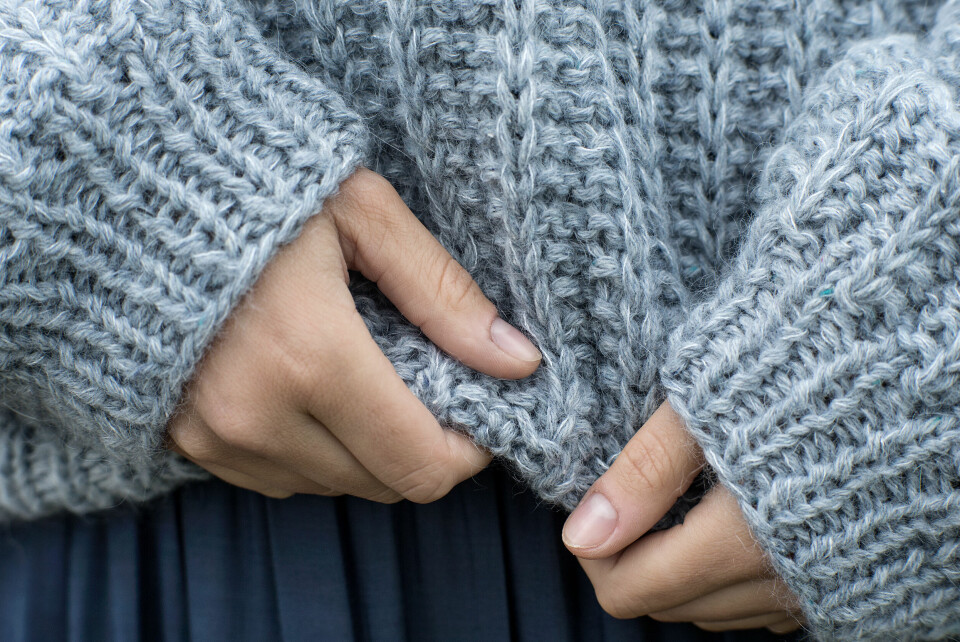 Raglansweater i falsk patent