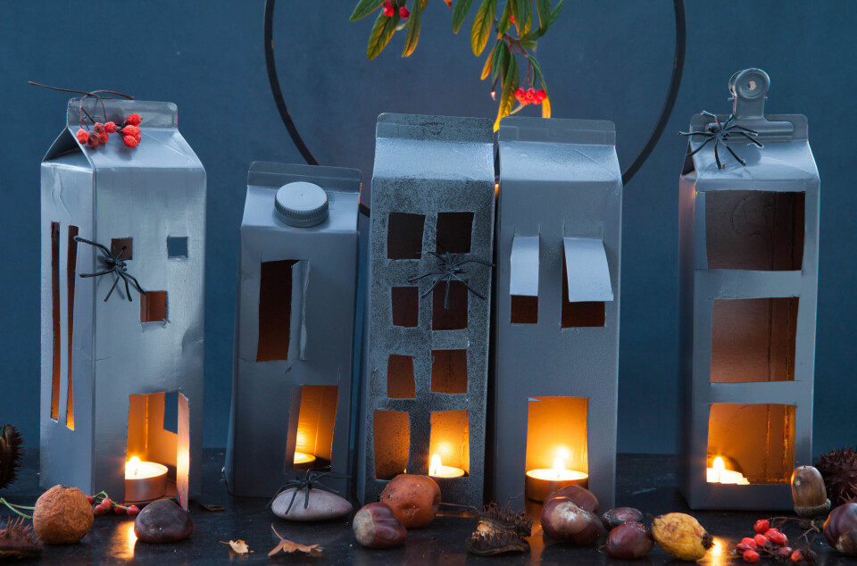 Mælkekartonhuse til halloween