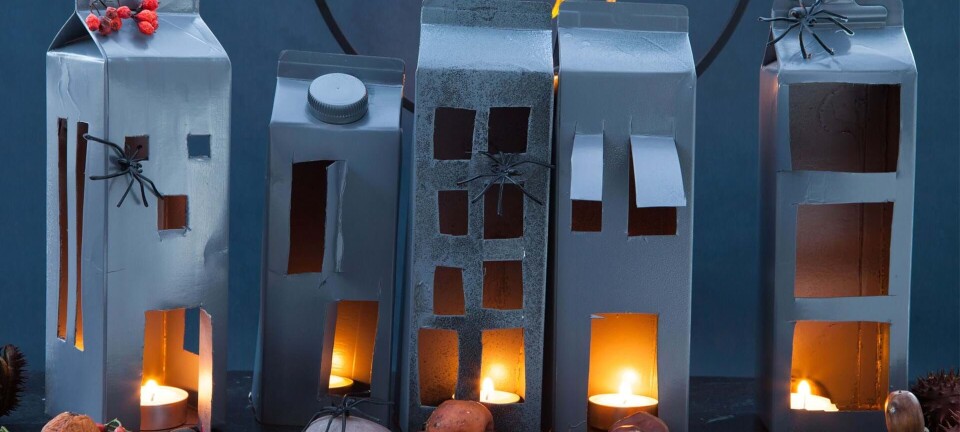 DIY: Sådan laver du uhyggelige huse af mælkekartoner