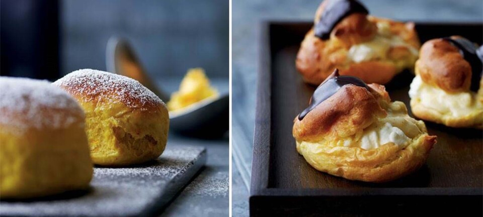 Safranboller og profiteroles