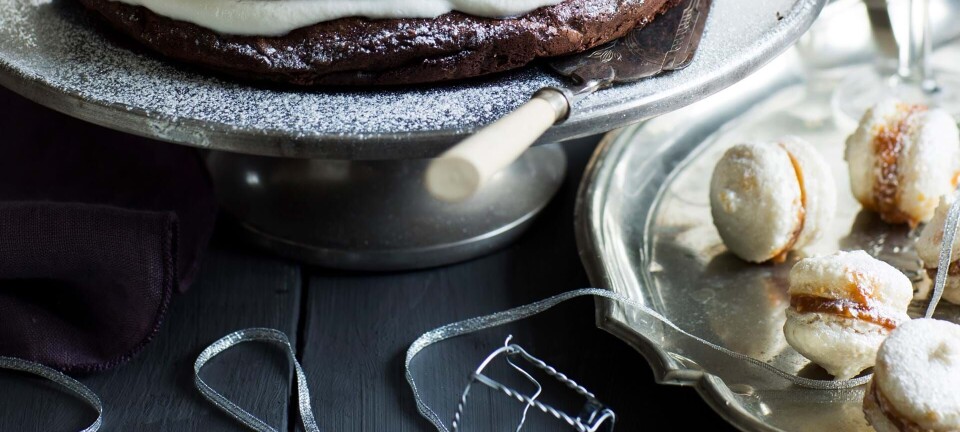 Macarons med saltkaramel og sølvdrys