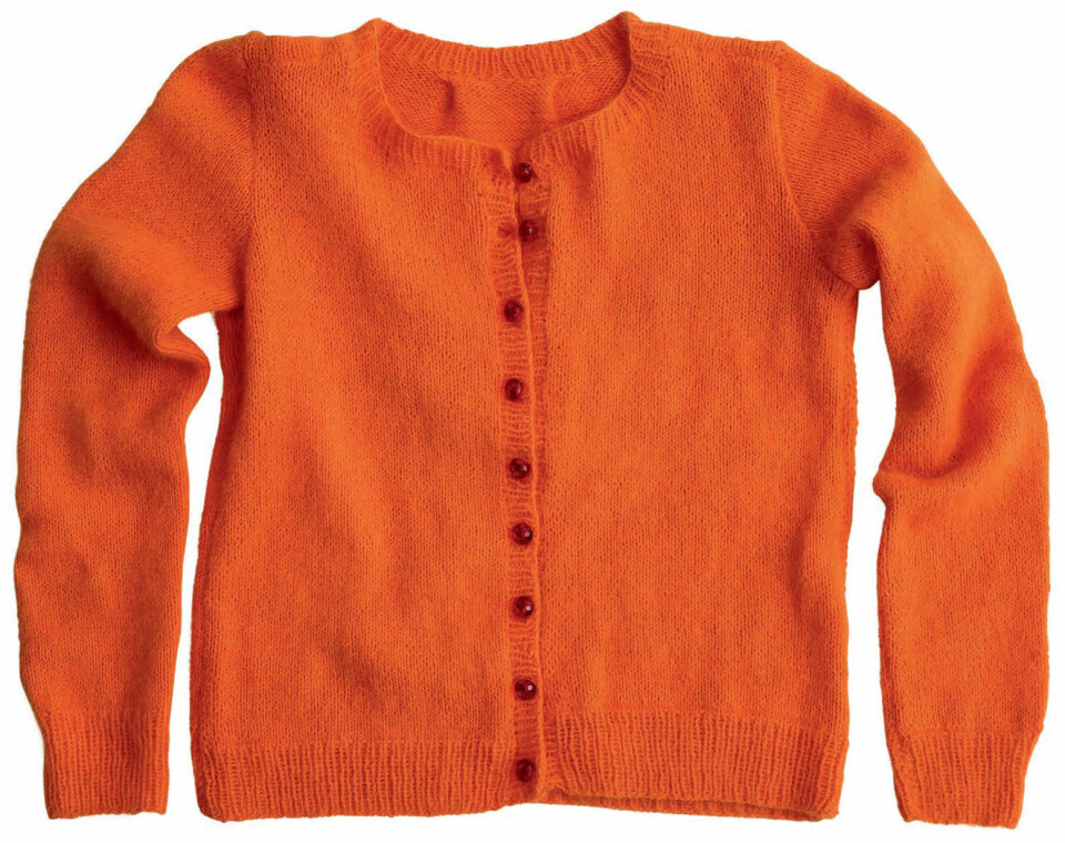 Angoratrøje i orange garn