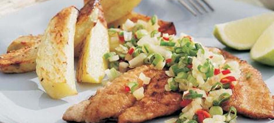 Stegte rødspættefileter med chili