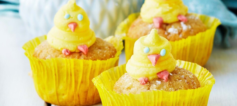 Citronmuffins med påskekyllinger