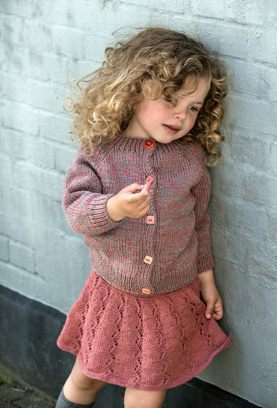 Nederdel med bladmønster