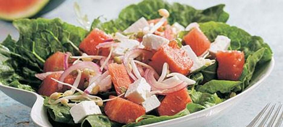 Feta- og melonsalat
