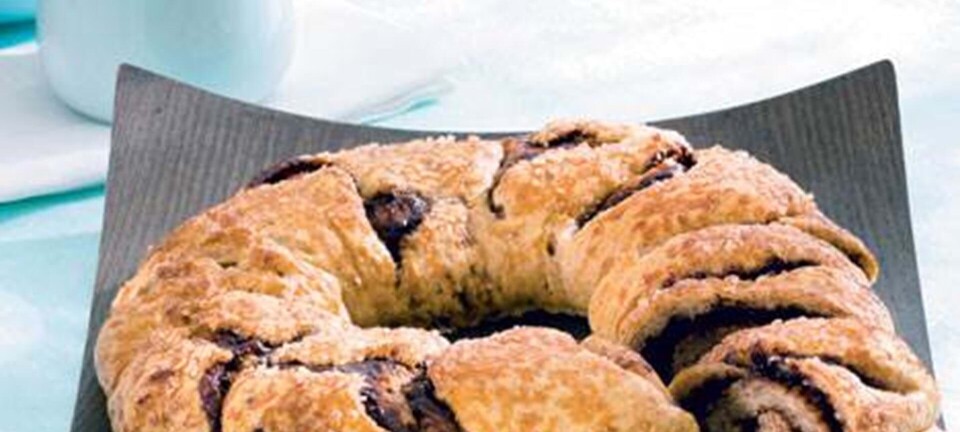 Hvedekrans med nutellafyld