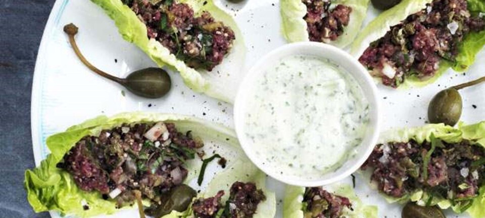 Rørt tatar med ramsløgscreme