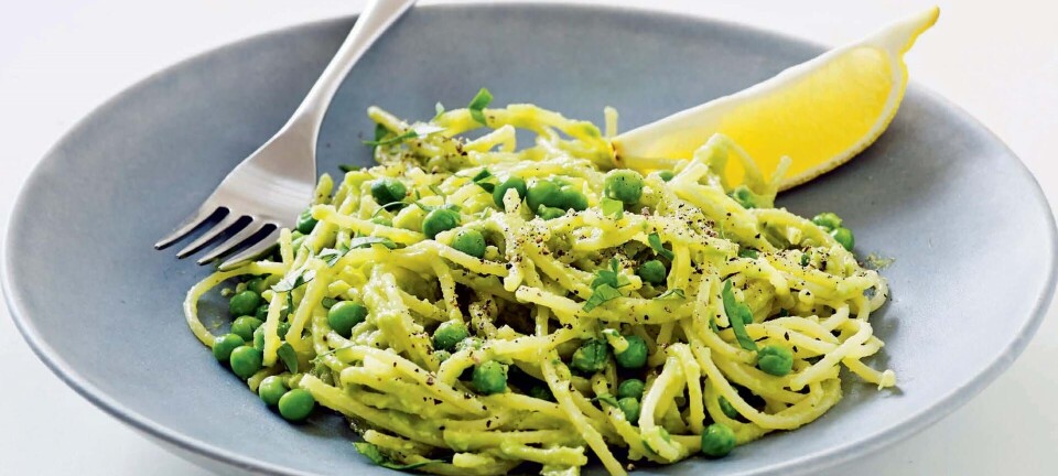 Nem grøn pastaret med avocado