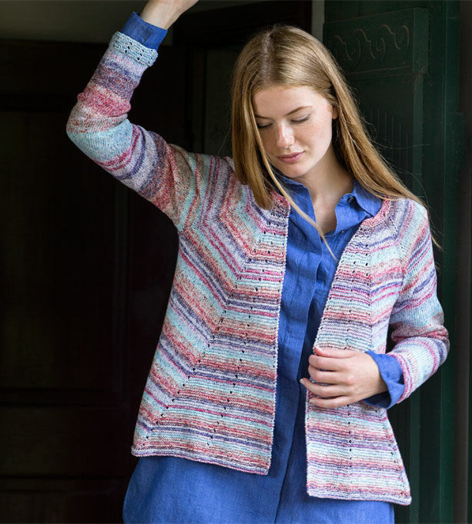 Cardigan med skrå forstykker