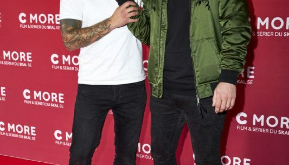 'Paradise Hotel'-vennerne Philip og Lenny var sammen taget til 'Peaky Blinders'-premiere. (Foto: Bo Nymann)