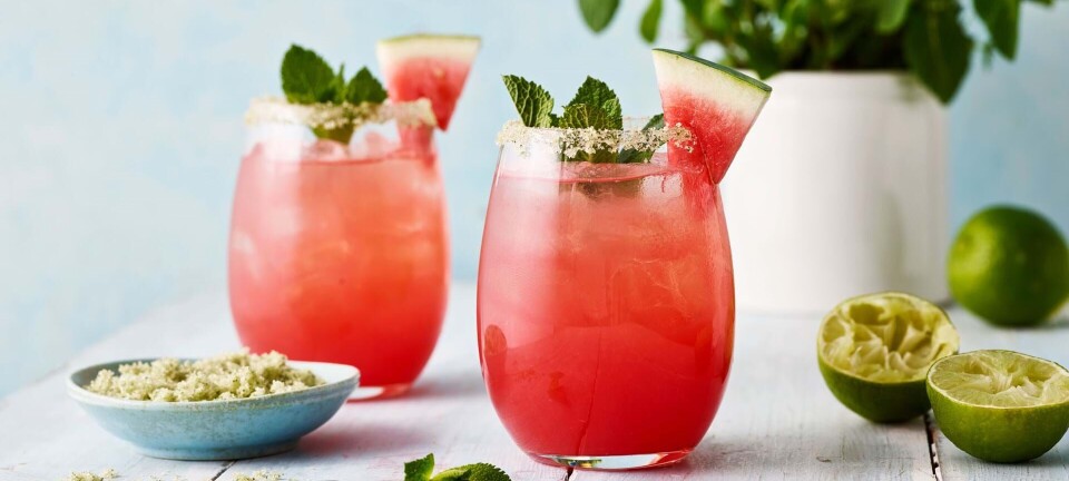 Skøn margarita med vandmelon & myntesukker