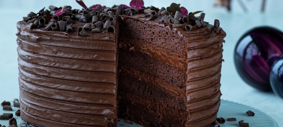 Chokoladekage med chokolademousse