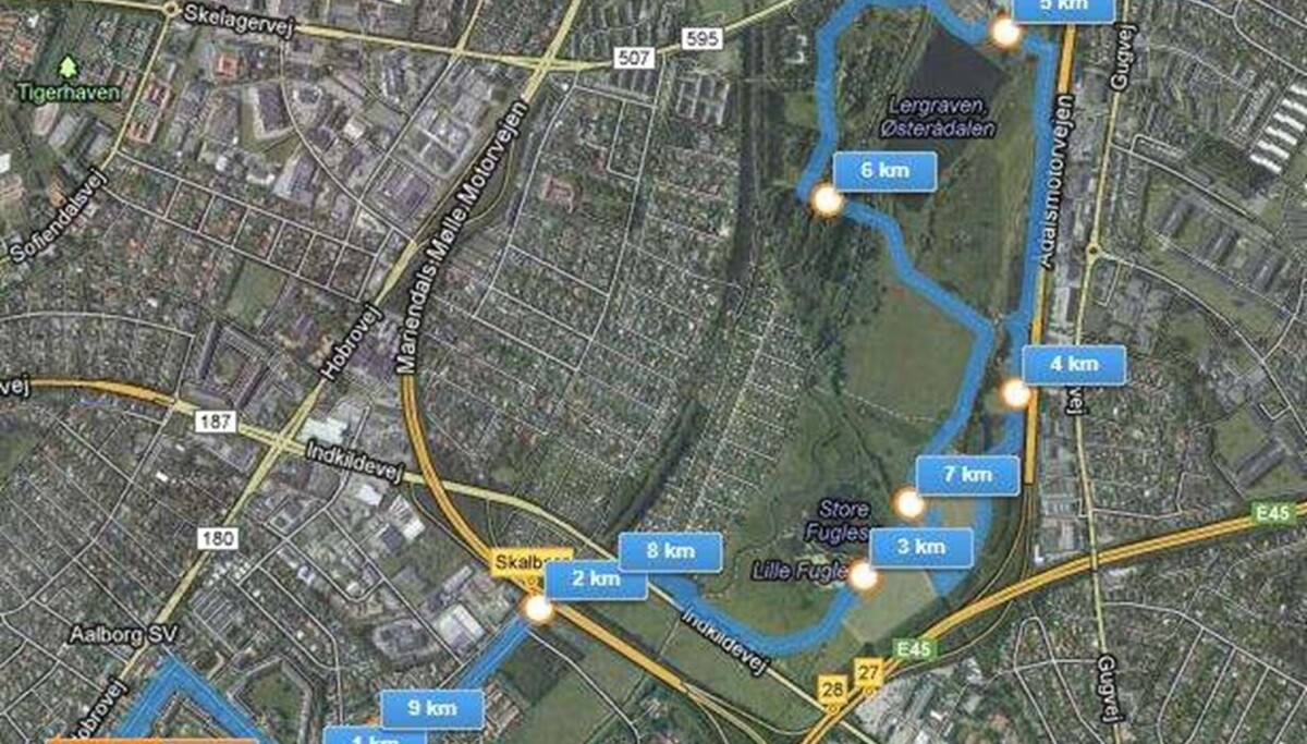Se løberuten til Kvindeløbet i Aalborg