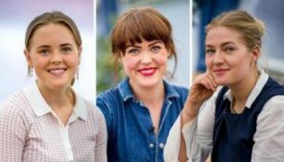 Mia, Victoria og Frederikke var finalisterne i 'Den store bagedyst 2019'. Her vandt Frederikke trofæet (Foto: DR)