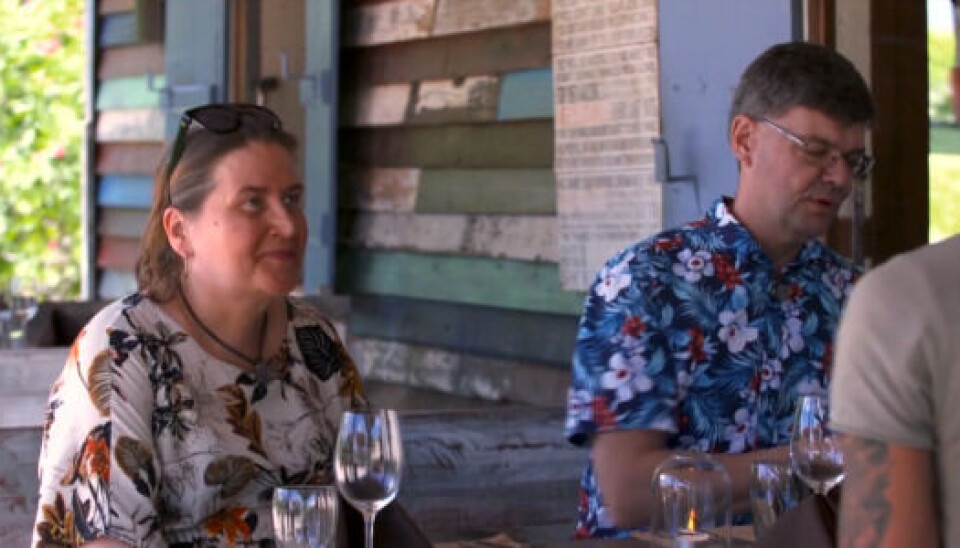 Fie Laursens forældre Anette og Eddie var kort med i 'Ex on the beach' for at deltage i Fie og Frederik Skovbjergs bryllup i programmet (Foto: Dplay).
