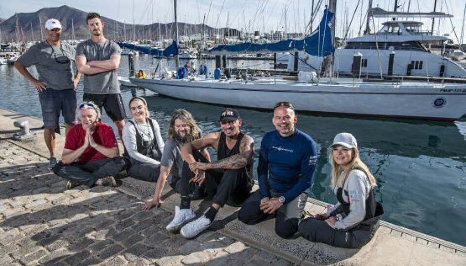 Kristian von Hornsleth, Julia Sofia Aastrup, Anders Lund Madsen, Wafande, Jesper Vollmer og Katerina Pitzner i 'Over Atlanten' sæson 2 (Foto: Discovery)