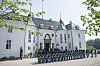 På grund af Covid-19 blev arrangementet på Marselisborg gennemført med færre tilstedeværende, end der sædvanligvis er på Rosenborg Slot (Foto: Kongehuset)