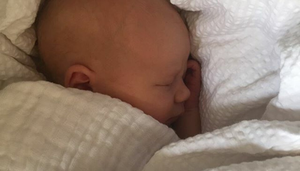 Maja fødte datteren Frigga den 17. august 2020. (Foto: Privat)