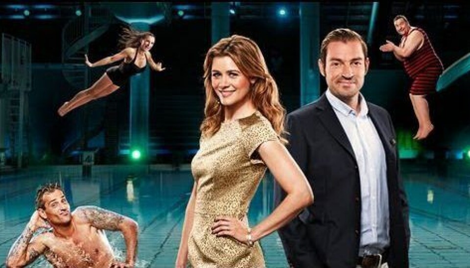 Sophie Lassen-Kalke og Adam Duvå Hall var værterne på 'Stjerner på vippen', som blandt andre også Oliver Bjerrehuus, Claudia Rex og Amin Jensen deltog i (Foto: TV3)