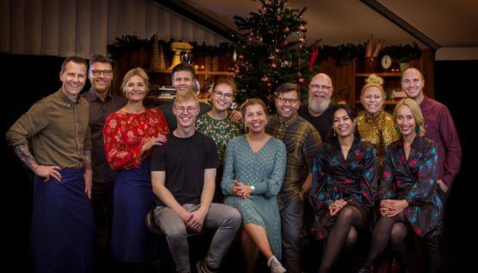 Hele holdet vender tilbage i den hyggelige juleversion af 'Bagedysten'. (Foto: Carsten Mol.)