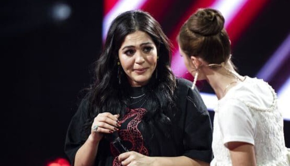Hiba kæmpede med tårerne i sin 'save med song'. (Foto: Ritzau Scanpix)