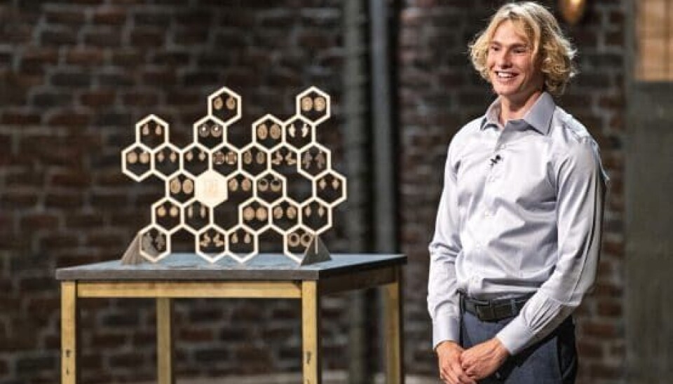 Roald Dibbern præsenterede virksomheden DIBB Design i 'Løvens hule' (Foto: Per Arnesen/DR)