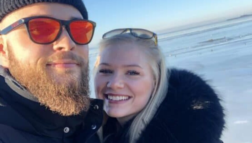 Camilla Lodberg fra 'Kærlighed hvor kragerne vender' og kæresten Rasmus (Foto: Privat)