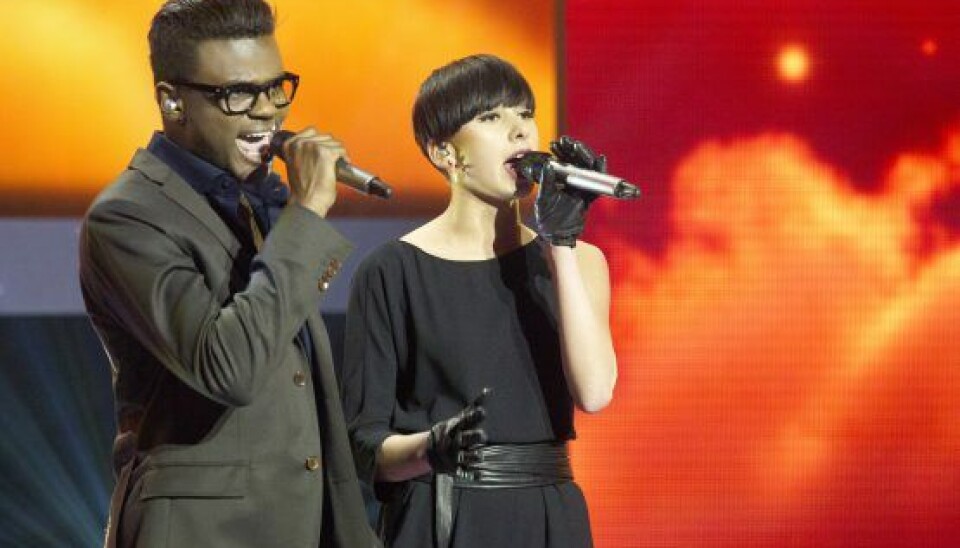 Nicoline Simone & Jean Michel til første liveshow i 'X Factor' 2012 (Foto: Lars E. Andreasen)