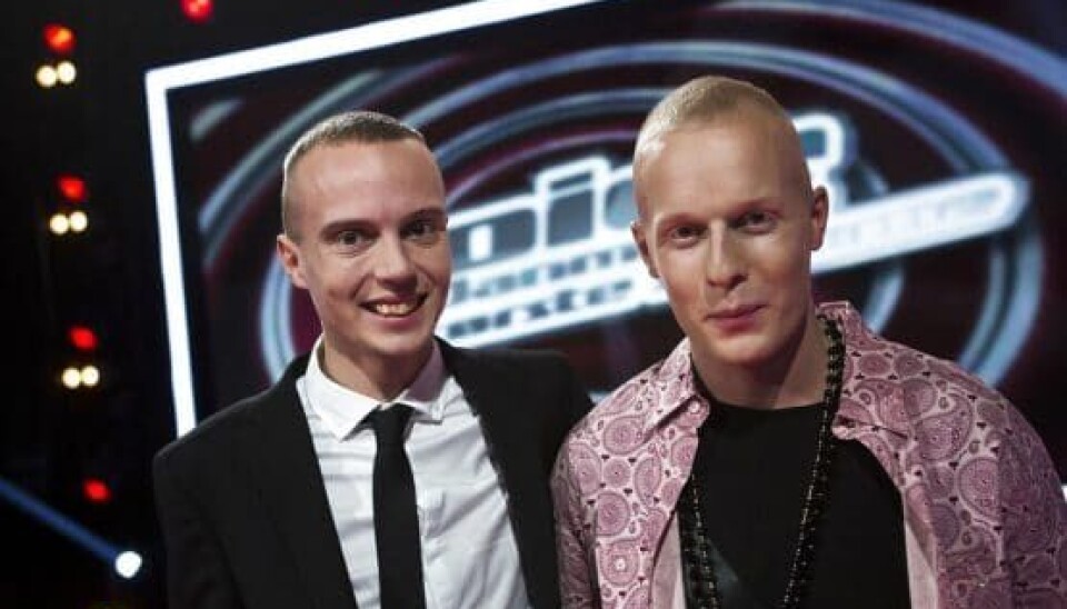 Andreas Odbjerg til tredje liveshow af 'The Voice - Danmarks største stemme' sammen med sin mentor Xander Linnet (Foto: Thomas Lekfeldt/ Ritzau Scanpix)
