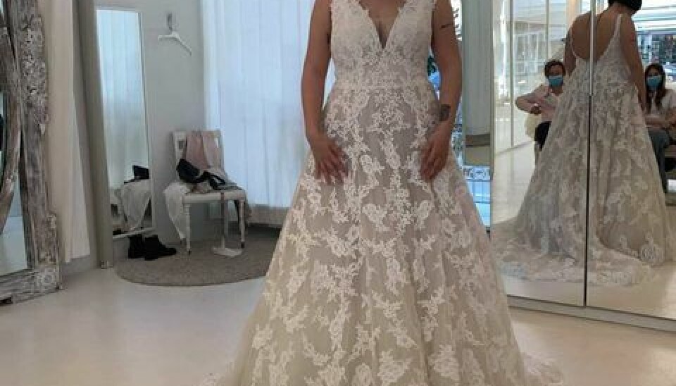 En af de smukke kjoler, som Maria prøvede (Foto: privat)