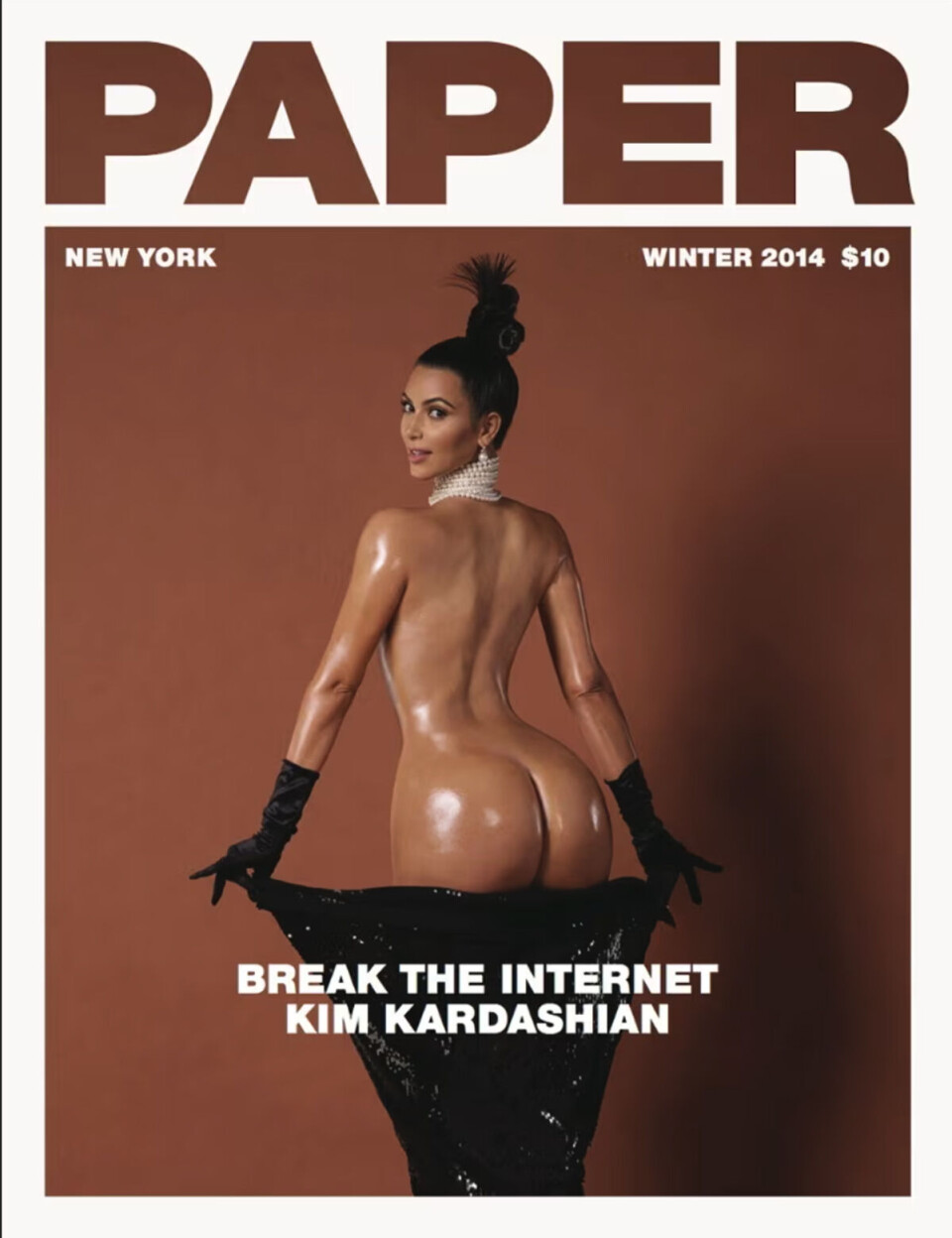 Kim Kardashian satte internettet i brand, da hendes skulpturerede krop kom på forsiden af Paper Magazine i 2014.