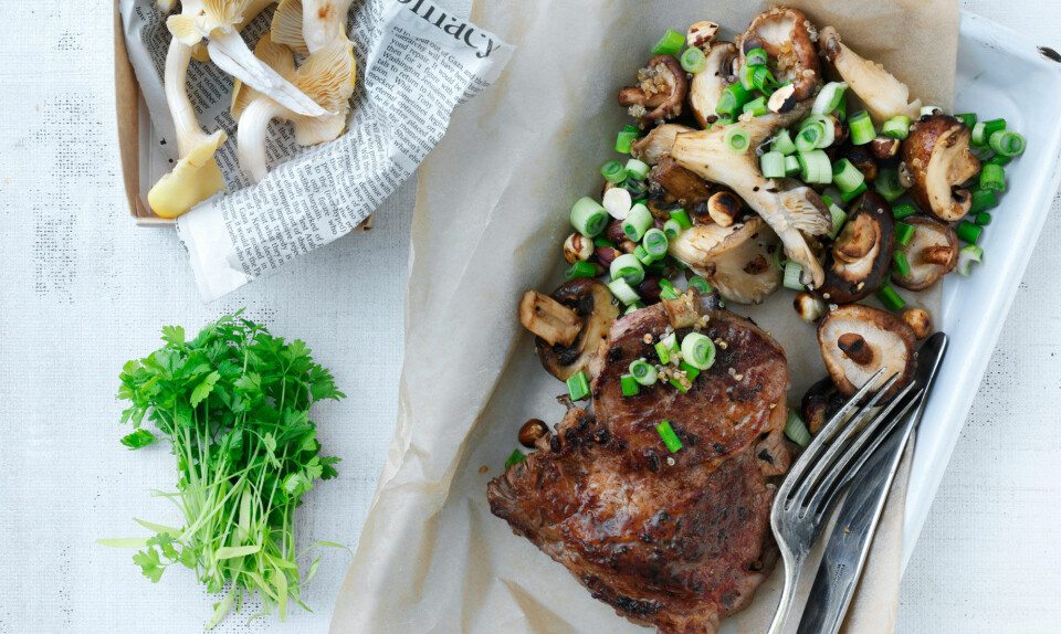 Entrecote med svampe