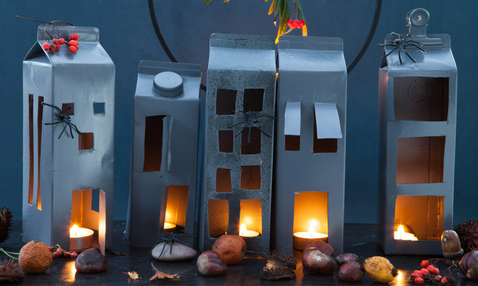 Mælkekarton huse til halloween