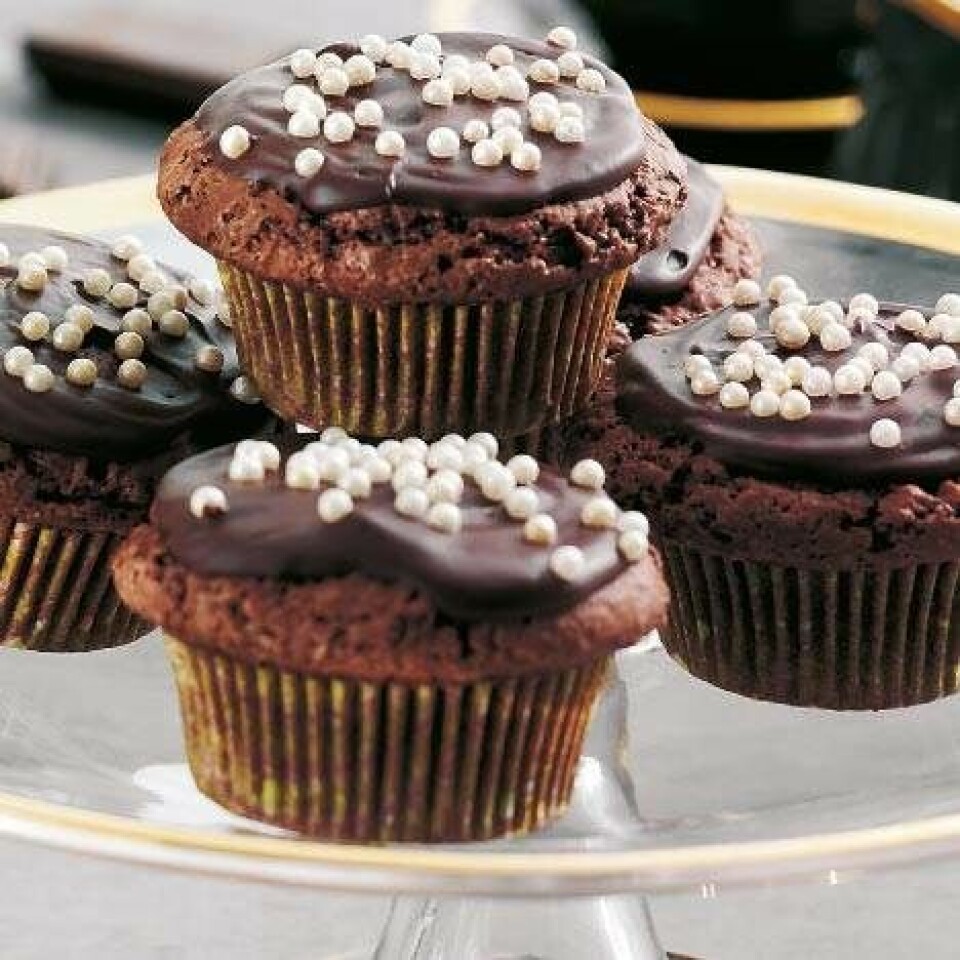 Chokolade/valnødde-muffins