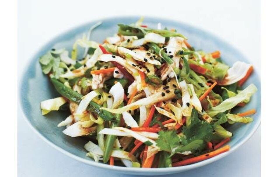 Kinesisk kyllingesalat med salat dressing