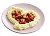 Valentinshjerte med mos og grønsager