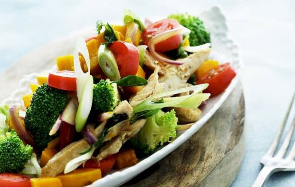 Opskrift på græskarsalat med kylling