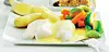 Ovnbagt fisk med hollandaise og grønsager