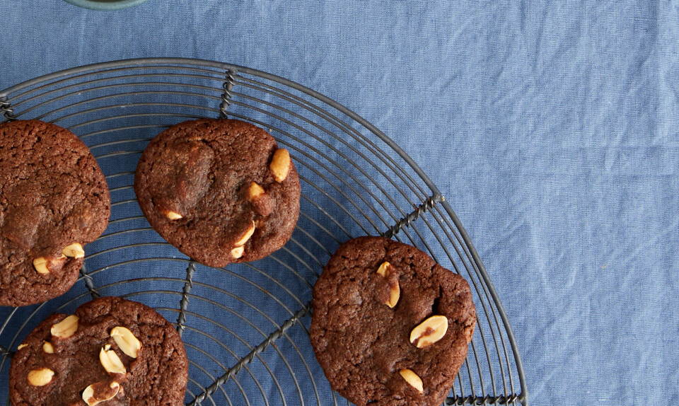 Cookies med nougat og peanuts