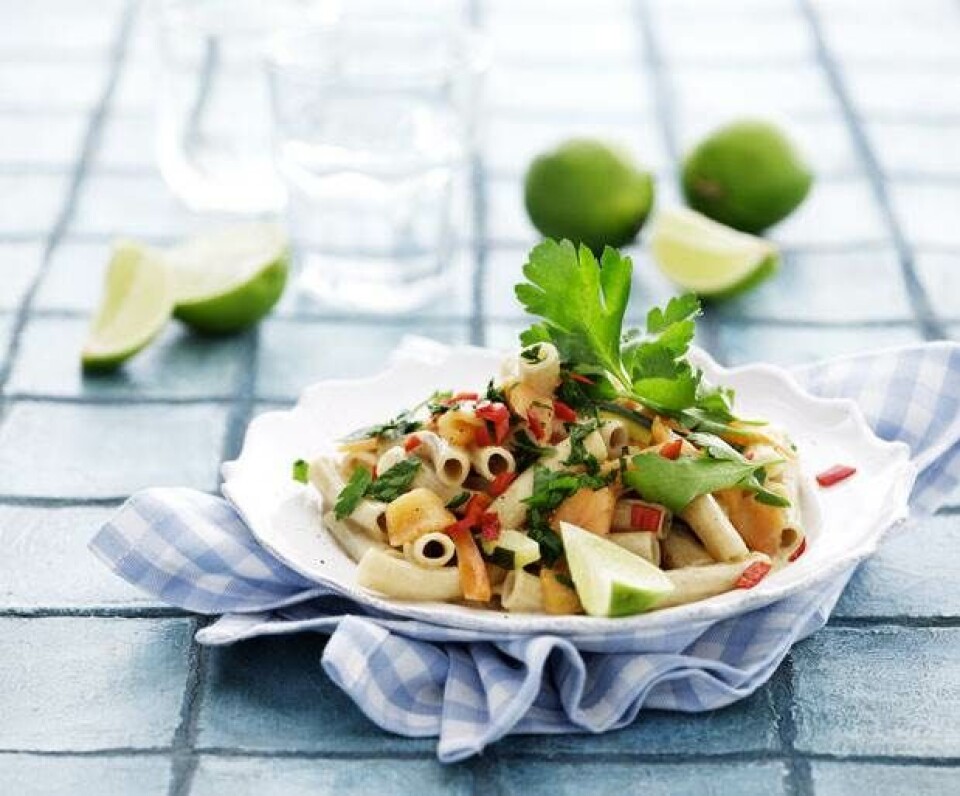 Pasta med laks og lime